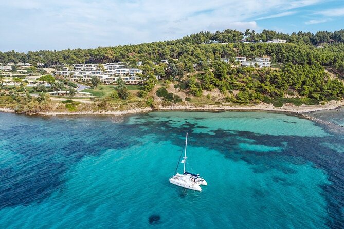 Private Half Day cruise on Catamaran in Corfu - Leaving Gouvia Marina for the open water