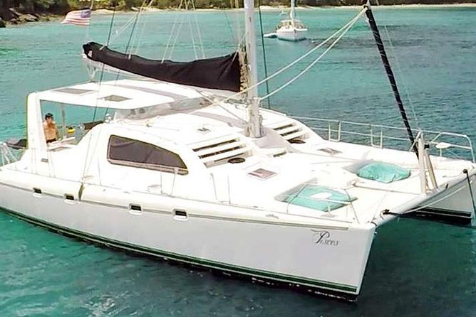 Private Luxury Catamaran Yacht. Full or Half Day Charter - Sail, Beach, Snorkel. - Honeymoon Beach, Shipwreck Cove, and Lunch Stops