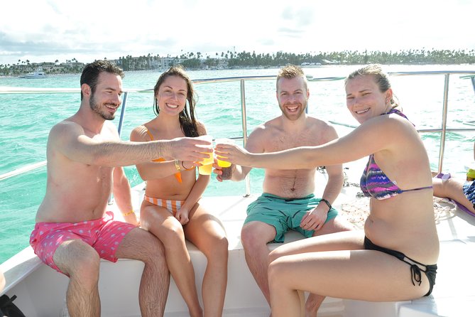 Punta Cana Combo Tour: Snorkeling, Catamaran Cruise & Parasailing - The catamaran, natural pool, and floating drinks
