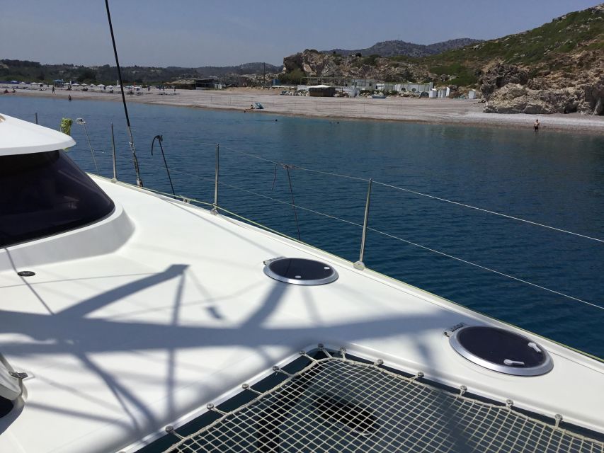 Rhodes: Sailing Catamaran Day Cruise with food and drinks - Anthony Quinn Bay: the first swim