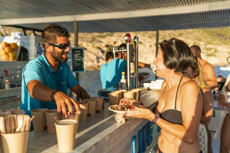 S'Arenal: Sunset Catamaran Cruise with BBQ - Music, dancing, and the mood onboard