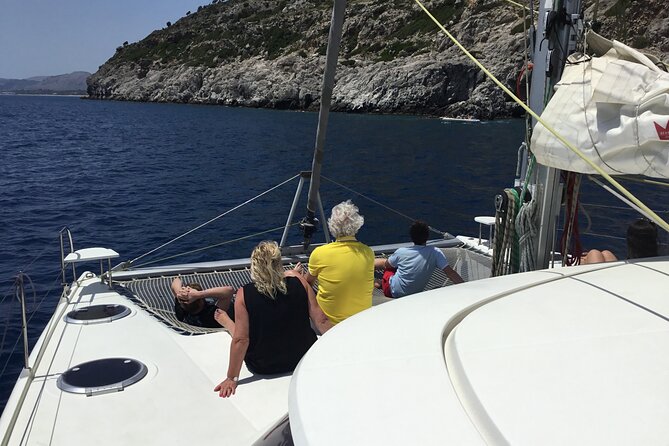 Sailing Catamaran day cruise - Rhodes with lunch & drinks - Swimming at Anthony Quinn Bay