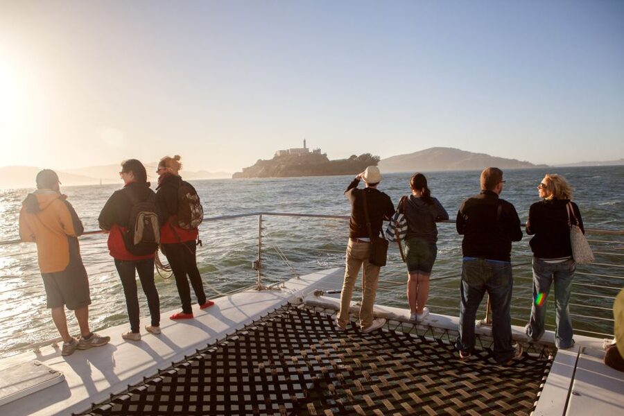 San Francisco Bay Sunset Cruise by Luxury Catamaran - Alcatraz and the open Bay