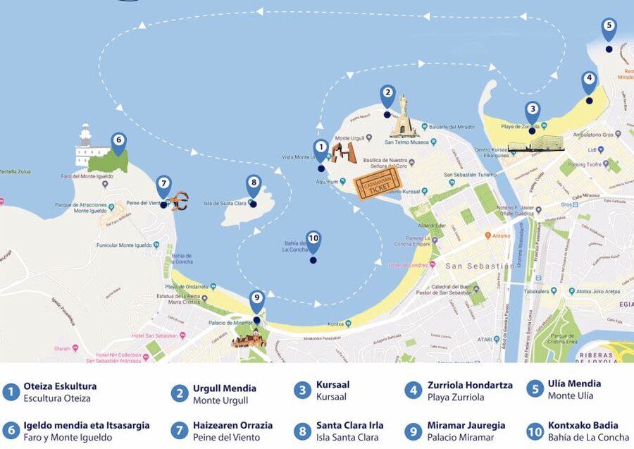 San Sebastian: Sustainable Catamaran Cruise with Audio Guide - Around Santa Clara Island