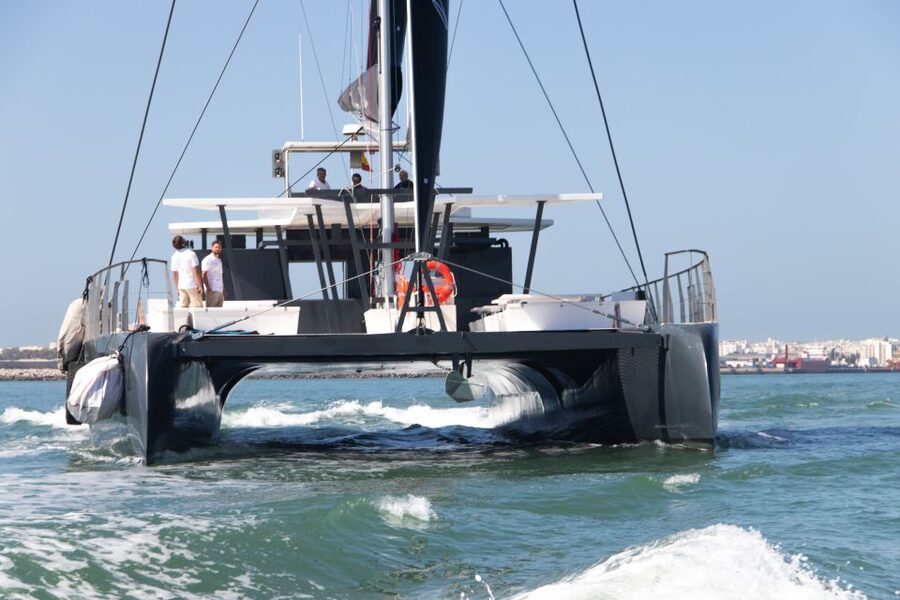 Sancti Petri: Catamaran Cruise with Swim Stop and lunch - The swim stop, slide, and water mats