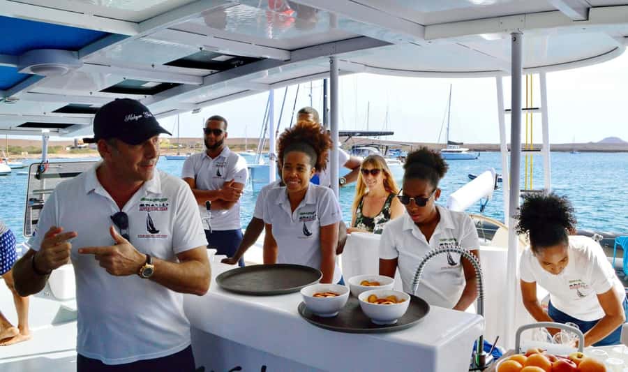 Santa Maria: Sal Island All-inclusive Adults-only Catamaran - Hotel Pickup and the Route to Palmeira