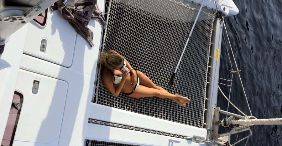 Santorini: 7-Hour Private Catamaran Cruise with Food & Drink - Vlychada Marina starts the afternoon