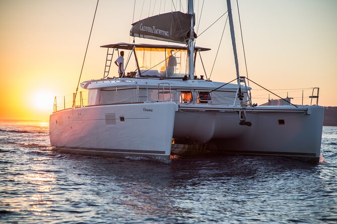 Santorini:All-inclusive Catamaran Cruise with Thirassia Stop - From Fira to Vlichada and Red Beach