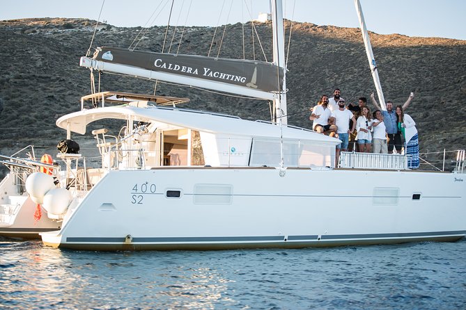 Santorini All-inclusive Private Catamaran Cruise - Vlychada and the opening sail