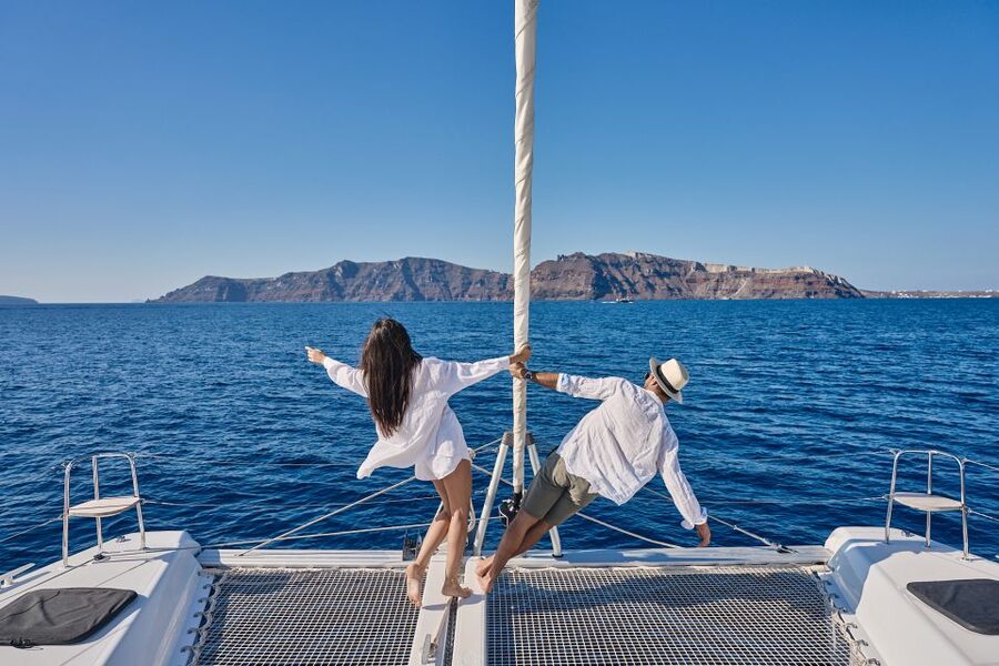 Santorini: Caldera Luxury Catamaran Cruise w/ Meal & Drinks - Boat comfort, group size, and service