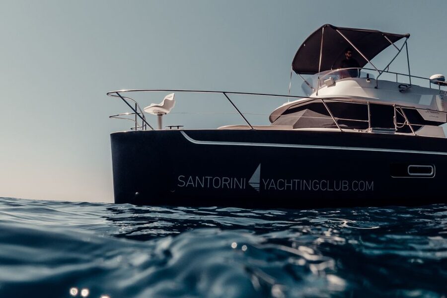 Santorini: Caldera Private Power Catamaran Cruise - Choosing between daytime and sunset