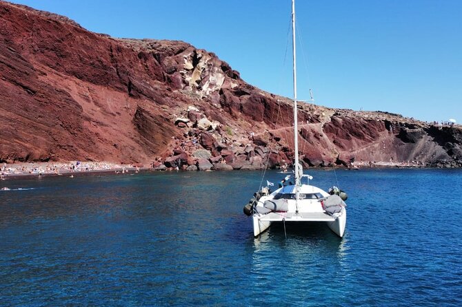 Santorini Catamaran Cruise – 5-Hour Private Sailing Experience - Nea Kameni Hot Springs and Lunch Aboard