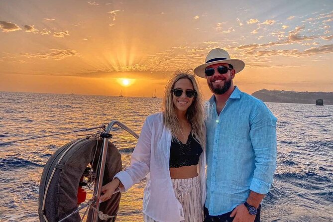 Santorini Catamaran Cruise with Greek Meal, Open-Bar and Sunset - Boat Comfort, Crew, and Group Size