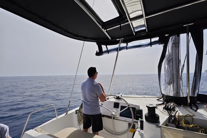 Santorini Catamaran Cruise with Meal and Drinks - Ellie’s Greek meal served aboard