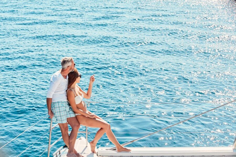 Santorini: Catamaran Tour with BBQ Meal and Unlimited Drinks - A small catamaran makes a big difference