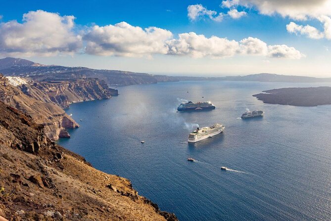 Santorini Gold Catamaran Cruise with BBQ, Drinks and Hotel Pickup - Key points before you book