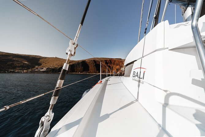 Santorini Luxury Catamaran Private Cruise - Red Beach, White Beach, and the volcanic south coast