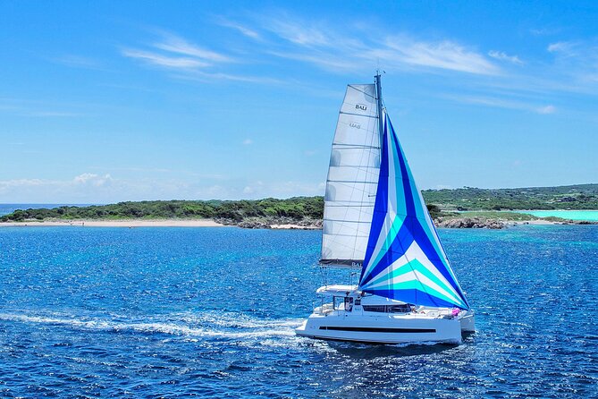 Santorini Luxury Catamaran Private Cruise - Mesa Pigadia for swimming and snorkeling