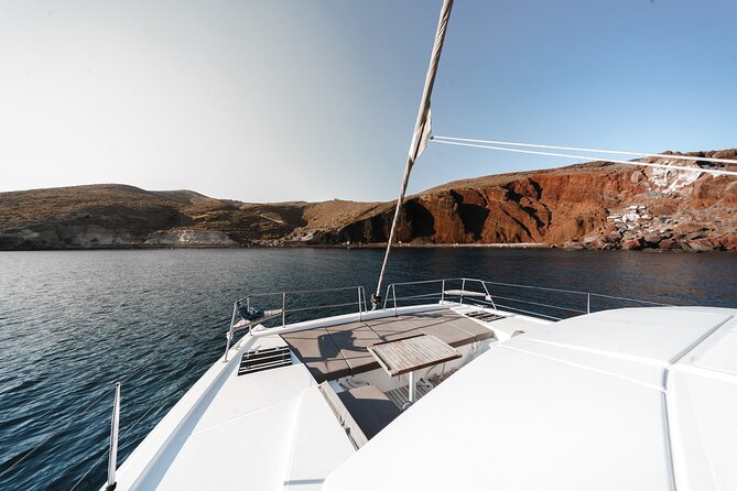 Santorini Luxury Catamaran Private Cruise - Pickup from your hotel to Vlichada