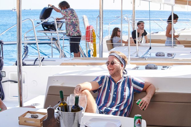 Santorini Platinum Catamaran Cruise with Meal, BBQ and Open Bar - Hot Springs at the Volcano