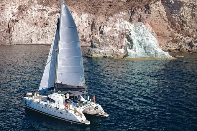Santorini: Premium Small-Group Catamaran Cruise with Food/Drinks - The caldera crossing to Nea Kameni