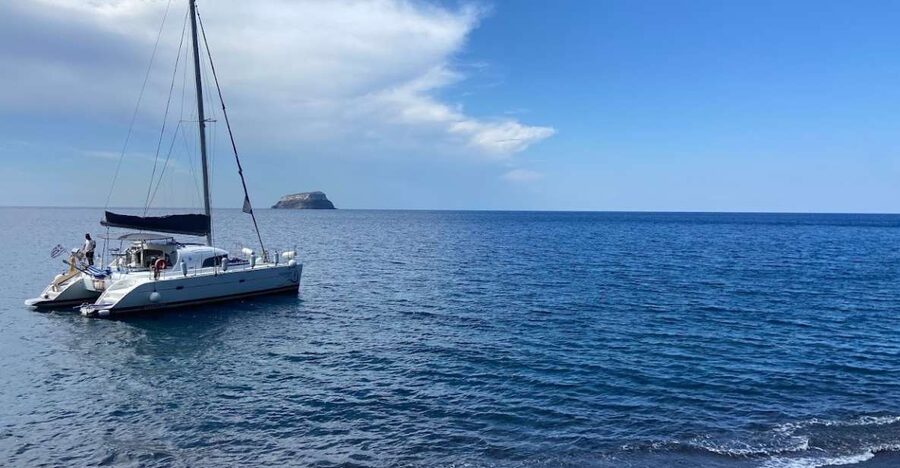 Santorini: Private All-In Catamaran Cruise, with Food|Drinks - Nea Kameni Hot Springs and the longest stop