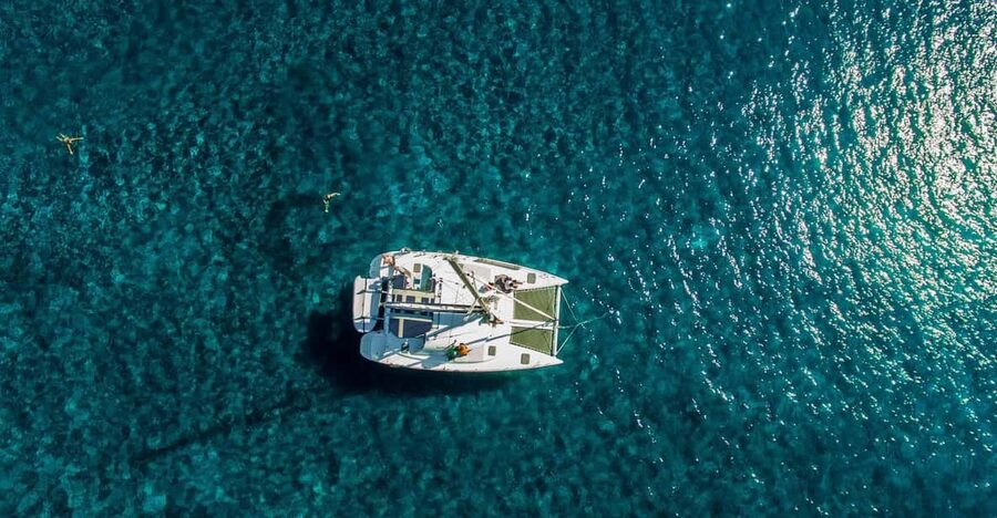 Santorini: Private Catamaran Cruise with Food & Drinks - Morning cruise or sunset cruise?