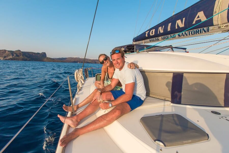 Santorini: Private Catamaran Cruise with Food & Drinks - The crew is a large part of the value