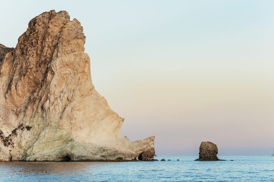 Santorini: Sailing Catamaran Cruise with BBQ and Drinks - Hot springs at Palea Kameni