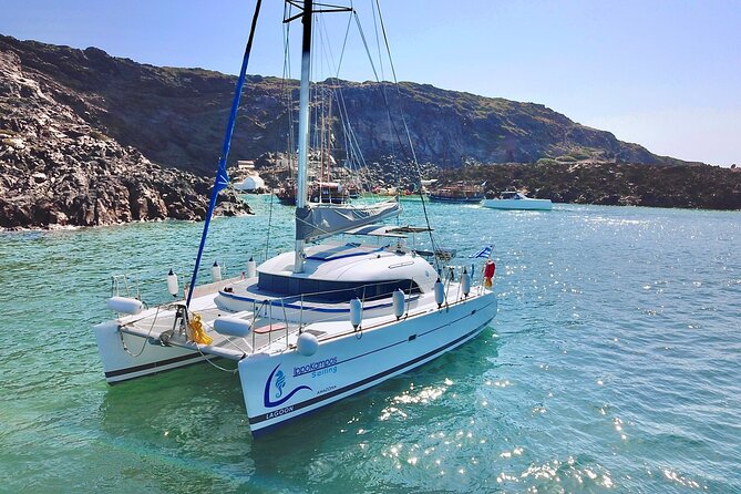 Santorini: Special Occasions Catamaran Cruise, All Inclusive - Palea Kameni and the hot springs stop