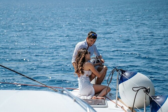 Semi Private Santorini Catamaran Tour - Nea Kameni brings two hours for swimming and snorkeling