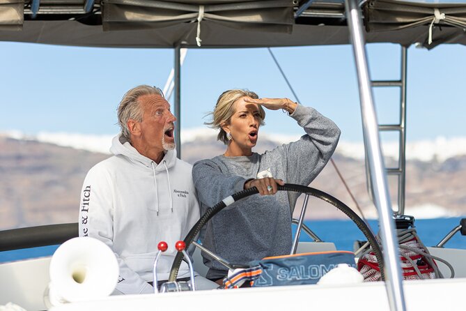 Semi Private Santorini Catamaran Tour - Sunset viewing, with a useful location warning