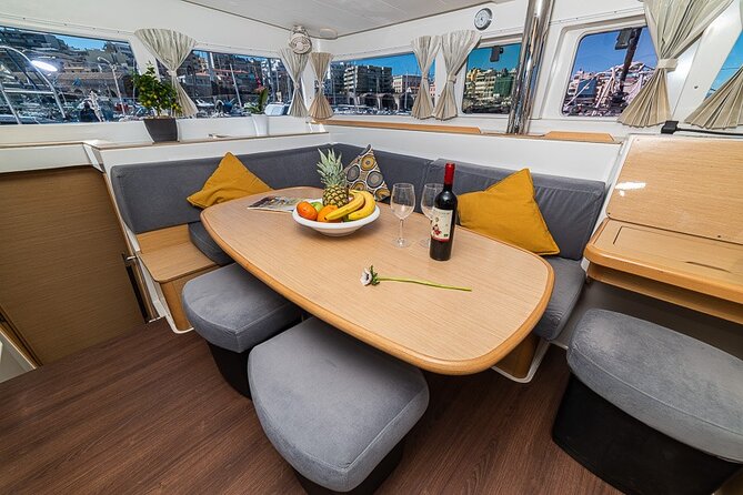 Small Group Santorini Catamaran Cruise with BBQ - Price, pickup, and the value of five hours