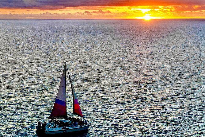 Sunset Sailing on a Floating Tiki Bar Charming Hawaiian Catamaran - Boarding Winona and settling into the small-group setting