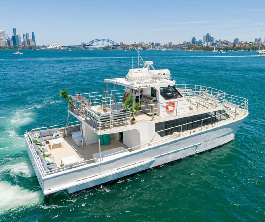 Sydney: Premium Catamaran Vivid Cruise with Welcome Drink - Finding Whitehaven at King Street Wharf