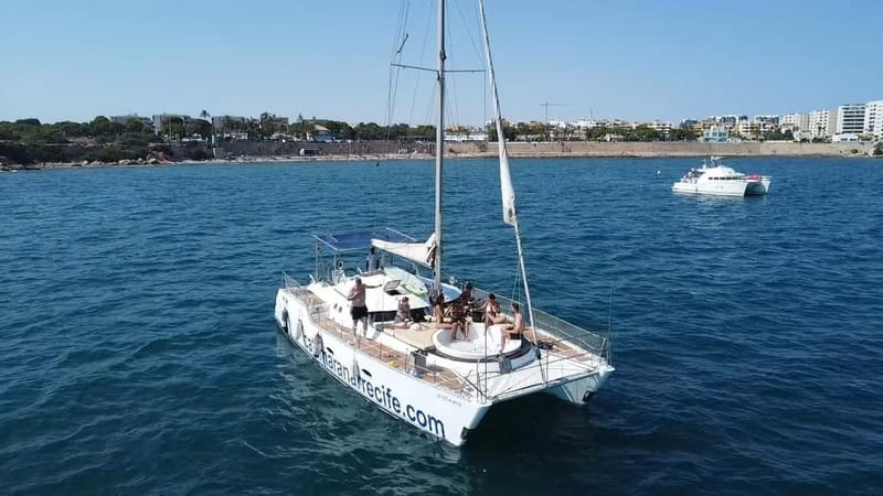 Torrevieja: Catamaran cruise and sunset with swimming - Leaving Marina Salinas for the Torrevieja coast