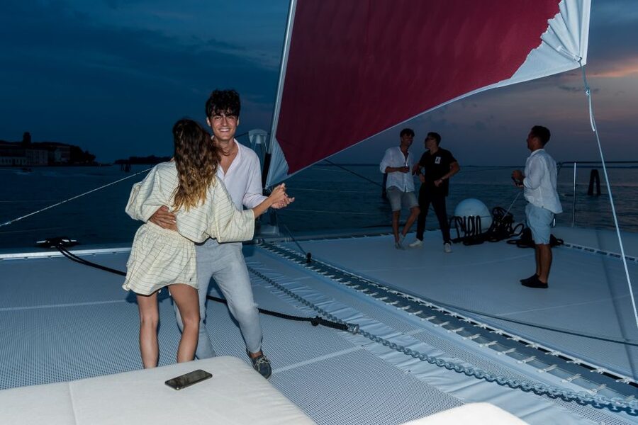 Venice: Night Catamaran Cruise of the Lagoon - The Bay of San Marco after the lights come on
