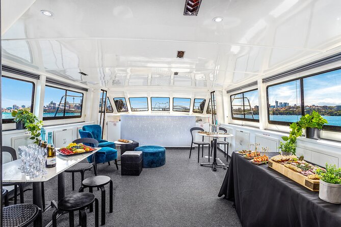 Vivid 90-Minute Sydney Harbour Intimate Catamaran Cruise with Canapes - Barangaroo and Darling Harbour after dark